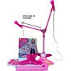 Kids Karaoke Microphone with Stand: Dual Music Stand and Microphone Stand, Bluetooth Microphone, Pink Microphone Perfect for Party Singing Adjustable Height Easy Assembly, Pedestal