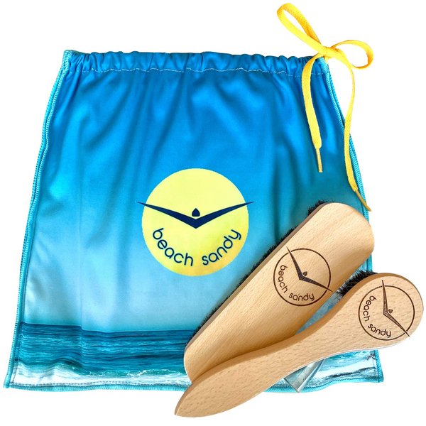 Beach Sandy - Set of 2 Sand Remover for Beach, Sand Brush for Beach Feet, Ocean & Lakeside Sports Recreation - Eco Friendly