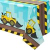 WERNNSAI Dump Truck Table Covers - 1 PCS 108''x 54'' Construction Table Cloth Disposable Plastic Tablecloth Truck Party Supplies for Kids Boys Birthday Construction Party Decorations