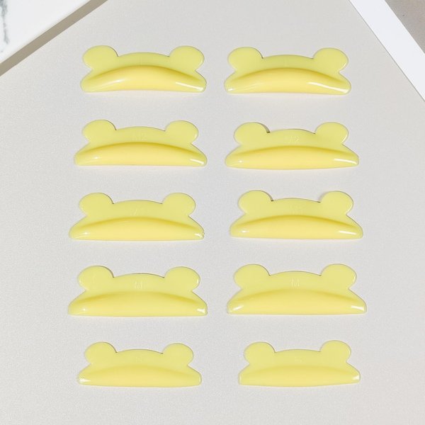 PERMANIA Lash Lift Rods, 2024 New Self-adhesive Super Soft 10Pcs/5Sizes Lash Lift Pads Extreme Eyelash Curler (Yellow)