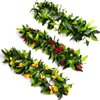 9 Pcs Hawaiian Leis Plumeria Hair Clips Hawaii Luau Tropical Flower Leaf Wreath Hairclip Women Floral Barrettes Hair Pins Headpiece Garland Necklace Wedding Summer Beach Vacation Party Decorations