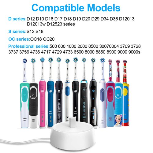 USB Charger for Braun Oral-b Electric Toothbrush,Adapter for Oral-B Model 3757 Electric Toothbrush,Waterproof Inductive Charging Base Portable Travel