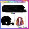 64 Pcs Football Scratch Paper Football Helmet Scratch Cards Ornaments with Wooden Stylus and Ribbons Color Your Own Football for DIY Crafts Painting Football Classroom Party Supplies