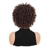 Hanne Fashion Short Dreadlock Wig Twist Braids Wigs Dreadlock Wig for Black Women and Men Ombre Brown African American Twist Braiding Synthetic Wig 1B 30