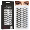 False Eyelashes - 10-Pack Mink Lashes - Wispy Lashes – Natural Looking Dramatic 3D Effect Fake Lashes – Fake Eyelashes Kit – Lightweight False Lashes - Faux Cat Eye Lashes - Lash Strips - By SPLURJ