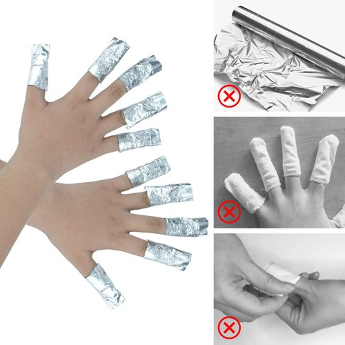 50 Pcs Gel Nail Polish Remover, Foil Wraps with Lint-free Cotton Pads for Soak off Gel Polish Removing (50 Pieces)