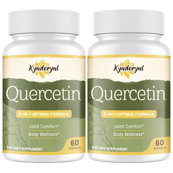 Kynderynl Liposomal Quercetin 1000mg with Turmeric, Grape Seed & Non-Acidic Vitamin C – Vegan – 60 Softgels – 2Pack