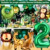 10pcs Jungle Safari Animal Balloons, Cute Jungle Theme Zoo Party Supplies Monkey Elephant Zebra Leopard Crocodile Giraffe Shaped for Birthday Party Decor (Number 2)