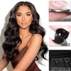 HANNE 12 Inch PU Tape in Hair Extensions Real Human Hair via Hair Beads Invisible Real Hair Extensions Reusable PU Skin Remy Hair Extensions 20 PCs Black No Tape in Extensions Real Human Hair（1B）