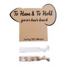 Bachelorette Party Favors: White Rose Gold Hair Ties, Hair Bands, and Card to Hold Hair Back for Bride, Bridesmaids, Bridal Shower, and Wedding Decorations