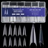 krofaue 500PCS Stiletto Nail Tips Extra Long Nails Clear Nail Tips 10 Sizes Half Cover Nail Tips XL Stiletto Shape Nail Tips Artificial Acrylic Nails Pointed Press On Nails with Box for Nail Salon DIY