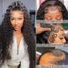 SYHGK 13x6 Deep Wave Lace Front Wigs Human Hair Wigs HD Transparent Deep Curly Lace Frontal Glueless Wigs Human Hair Lace Front Wigs Pre Plucked 150% Density Natural Black 24 Inch