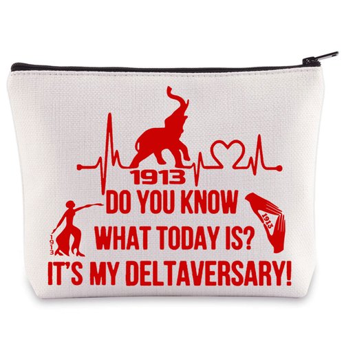 WZMPA Sorority DST Paraphernalia It's My Deltaversary Sorority Make up Bag Greek Sorority Gift Paraphernalia (Deltaversary)