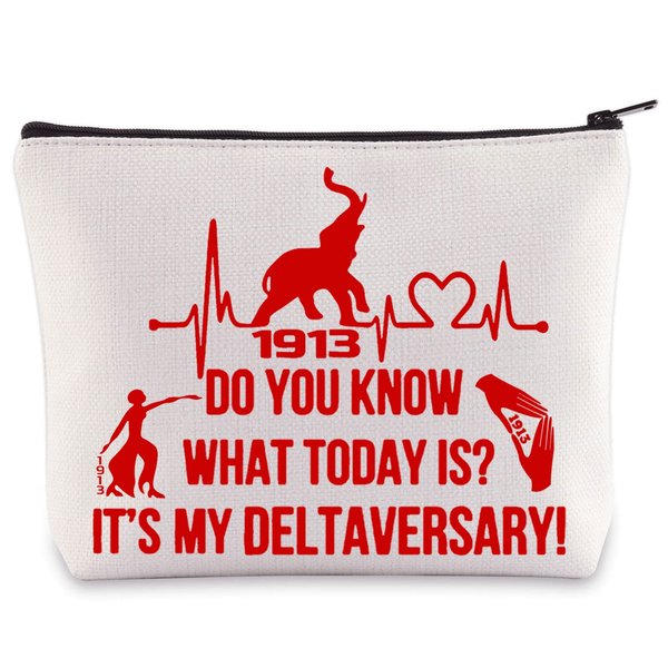 WZMPA Sorority DST Paraphernalia It's My Deltaversary Sorority Make up Bag Greek Sorority Gift Paraphernalia (Deltaversary)