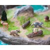 Gemini&Genius Woodland Animal Toys, 6Pcs Forest Animal Toy Figures with Bear, Hedgehog, Deer, Raccoon, Squirrel and Owl, North American Wildlife Great Cake Toppers for Baby Shower and Gifts for Kids