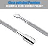 Cuticle Trimmer with Cuticle Pusher - Cuticle Remover Cuticle Nipper Professional Stainless Steel Cuticle Cutter Clipper Durable Pedicure Manicure Tools for Fingernails and Toenails - Half Jaw