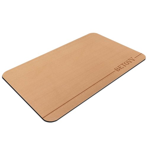 Cushioned Shower Mat BETOVV 16×28'' /39'' Secure Mat Non-Slip Shower Bath Mat Quick Drying Bath Tub Mats Soft Bathroom Anti Slip Mat (Brown, 15.7''×28'')