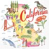 Boston International IHR State Collection 3-Ply Cocktail Beverage Paper Napkins, 5 x 5-Inches, California, 20 Count (Pack of 1)