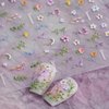 Flower Nail Stickers for Nail Art - Flower Nail Art Stickers Summer Floral Leaf Plant 5D Embossed Nail Decals Self-Adhesive Nail Art Supplies Manicure Sliders Flower Stickers for Nails Art Decoration