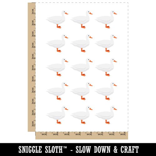 Duck Standing Solid Temporary Tattoo Water Resistant Fake Body Art Set Collection - 15 2" Tattoos (1 Sheet)