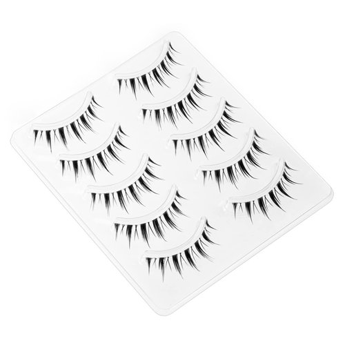 Emotao Japanese Style False Eyelashes Makeup Manga Lashes Cosplay Anime Eyelash Lashes Doll Eye Natural 5 Pairs Asian False Eyelashes Pack Look Like Individual（M9）