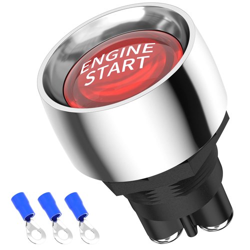 RVBOATPAT 12VDC 50A Engine Start Ignition Switch 3 Pin Spst Push Button Starter Switch Momentary ...