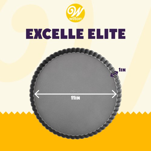 Wilton Excelle Elite Non-Stick Tart Pan and Quiche Pan with Removable Bottom, 11-Inch, Multicolor