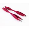 yueton 2pcs Double End Precision Pointed and Slant Tip Tweezers Set for Eyebrow and Ingrown Hair