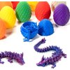 Executive Desk Toys Easter Egg, 3D Printed Dragon, 3D Dragon Eggs with Dragon Inside, Dragon Toy Dragon Egg Fidget Toy, Fidget Toys for Autism/ADHD (Laser Purple)