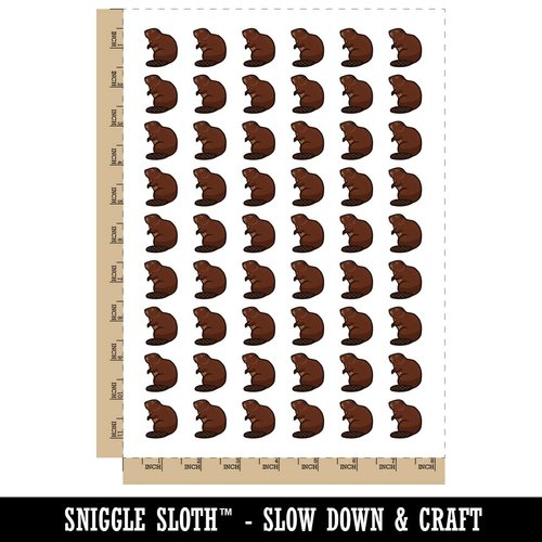 Beaver Sitting Temporary Tattoo Water Resistant Fake Body Art Set Collection - 54 1" Tattoos (1 Sheet)