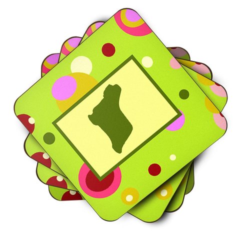 Bearded Collie Foam Coaster Set of 4