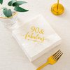 Crisky 90 and Fabulous Cocktail Napkins Gold for Women 90th Birthday Decorations, 90th Birthday Bevergae Dessert Cake Table Supplies, 50Pcs, 3-Ply