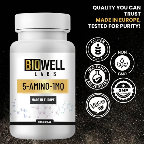 BioWell Labs 5A-1-Molecule (5 Amino 1mq) 50mg – Pure NNMT Inhibitor Peptide Supplement – High-Purity 60 Capsules – Supports Cellular Metabolism