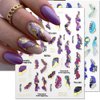 3D Marble Nail Stickers for Women 6 Colors Marble Nail Decals Blooming Nail Art Stickers Bronzing Nail Sticker Watercolor Smudge Self Adhesive Stickers for Nails Gold Foil Nail Designs Nail Supplies