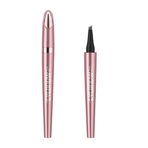 Liquid Eyebrow Pencil with Four Forks, Split Design, Water And Sweat Resistant, Smooth And Natural Eyebrow Shape (Gray)