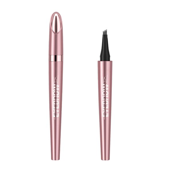 Liquid Eyebrow Pencil with Four Forks, Split Design, Water And Sweat Resistant, Smooth And Natural Eyebrow Shape (Gray)