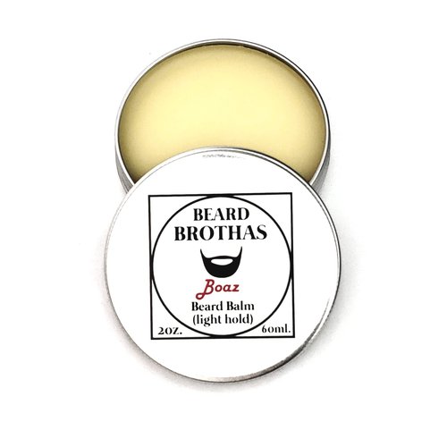 Natural Beard Balm Conditioner - All-Natural Formula with Jojoba Oil and Shea Butter for a Soft, Healthy, and Manageable Beard - Great for Men with Coarse or Unruly Hair - 2 oz. Boaz Scent.