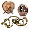 GVKES Fun Metal Brain Teaser Puzzle Games - Adults Mind 3D Toys -Teens IQ Insight Challenge - Educational Gift for Ages 12+ （3PCS）