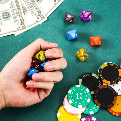 TecUnite 25 Pieces Polyhedral Dice Set with Black Pouch for Other Table Games with Random Multi Colored Assortment