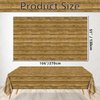 PTECDROTS 4pcs Wood Tablecloth, Brown Rustic Table Covers, Rectangular Table Decoration for Rustic Party Decor, Western Barn Themed Birthday Party, Barbecue Party Decorations, 51 x 106 Inch