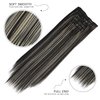 SHDanrtsey Hair Extensions 6 PCS Black Highlighteded Blonde Clip in Hair Extensions 22Inch Long Straight hair extensions Thickened hair Hair Extensions Clip In（22inch 6pcs 1B/613#)