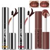 HOSAILY 2 Colors Peel Off Lip Liner Stain with Nude Butter Lip Gloss Combo for Women, Waterproof Long Wear Tattoo Lip Stain Peel Off, Non Sticky Lip Tint Nude Brown Lip liner Set Lipstick Makeup