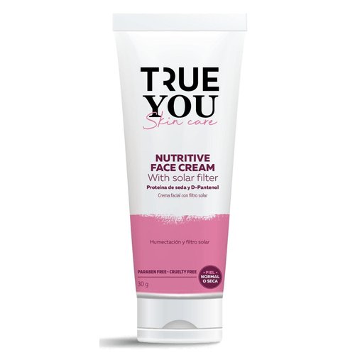 TRUE YOU Nutritive Face Cream UV Solar Filter with D-pantenol silk protein and Vitamin E Rose 1.05 oz.