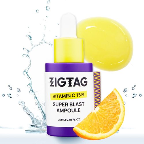ZIGTAG Vitamin C 15% Super Blast Ampoule - Korean Skin Brightening Serum, Glutathione & Ferulic Acid for Anti-Aging, Reduce Wrinkles, Uneven Skin Tone, Radiant & Youthful Skin, 24ml/0.81Oz