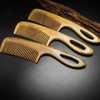 Hair Comb - No Static Detangling Comb by Aguder - Fine Tooth Green Sandalwood Hook Combs
