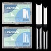 480PCS Extra Long NO C Curve Nail Tips XL, 2 Packs Natural and Clear Nail Tips for Acrylic Nails Professional Set, 12 Sizes Straight Tapered Square Press on False Nail Tips for Nail Art Salon Home DIY