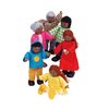 Hape African American Wooden Doll House Family| Dollhouse People Set of 6 Action Figure Set| Wire Adults: 4.3" H; Kids: 3.5" H