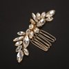 BERYUAN Sparkly Crystal Rhinestone Wedding Hair Comb Teardrop Rhinestone Headpiece Silver Gold Rhinestone Slide Comb Silver Gold Wedding Hairpiece for Women (gold)
