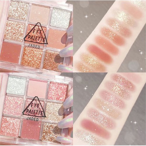 Lovelycat Eye Shadow Palette Makeup Red Eyeshadow Palette Eye Shadow Sticks Matte Shimme Eye Shadow Applicator Sticks Long Lasting, All Skin Blendable Colorful 9 Color Gift Kit (pink)