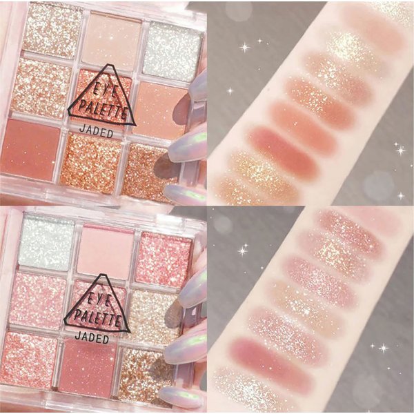 Lovelycat Eye Shadow Palette Makeup Red Eyeshadow Palette Eye Shadow Sticks Matte Shimme Eye Shadow Applicator Sticks Long Lasting, All Skin Blendable Colorful 9 Color Gift Kit (pink)